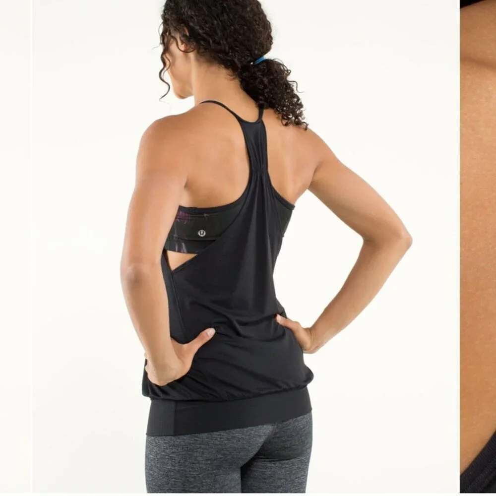 LULULEMON No Limits Tank Black/Midnight Iris Multi